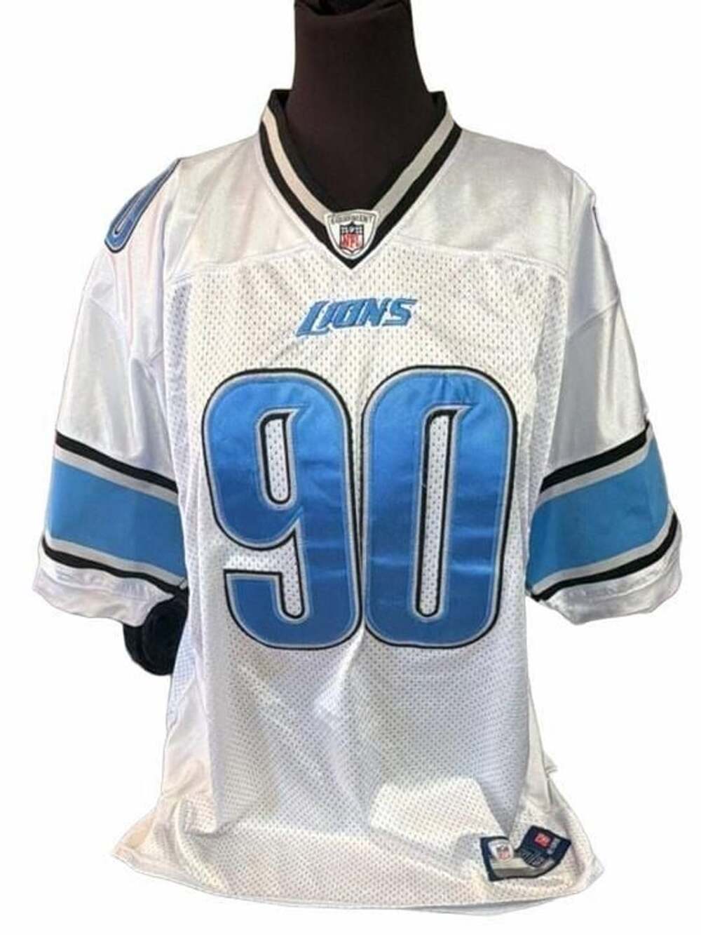 Reebok Detroit Lions Ndamukong Suh 90 Jersey Size 52 White